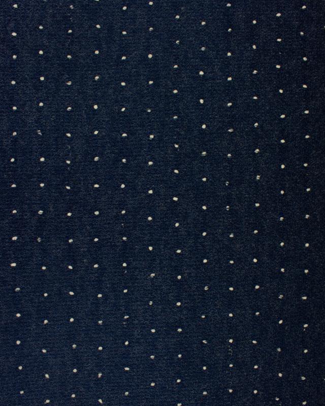 White dots wool effect - background Blue - Tissushop